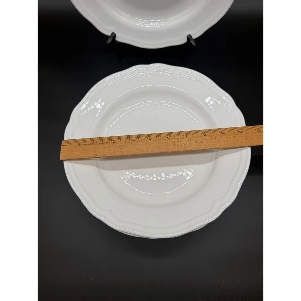 IKEA Arv White Pasta Bowls Set of 6 Scalloped Rim Deep Plates 9.25 Inch 21464